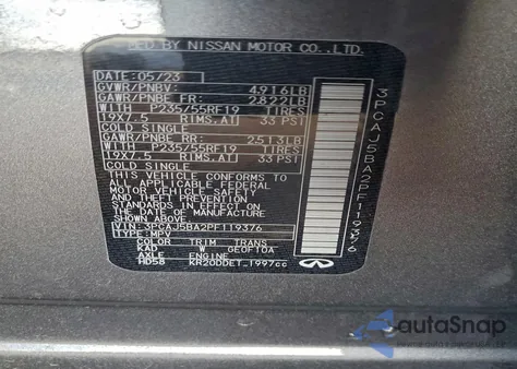 2023 Infiniti Qx50 Luxe из США, поврежденный, VIN 3PCAJ5BA2PF119376